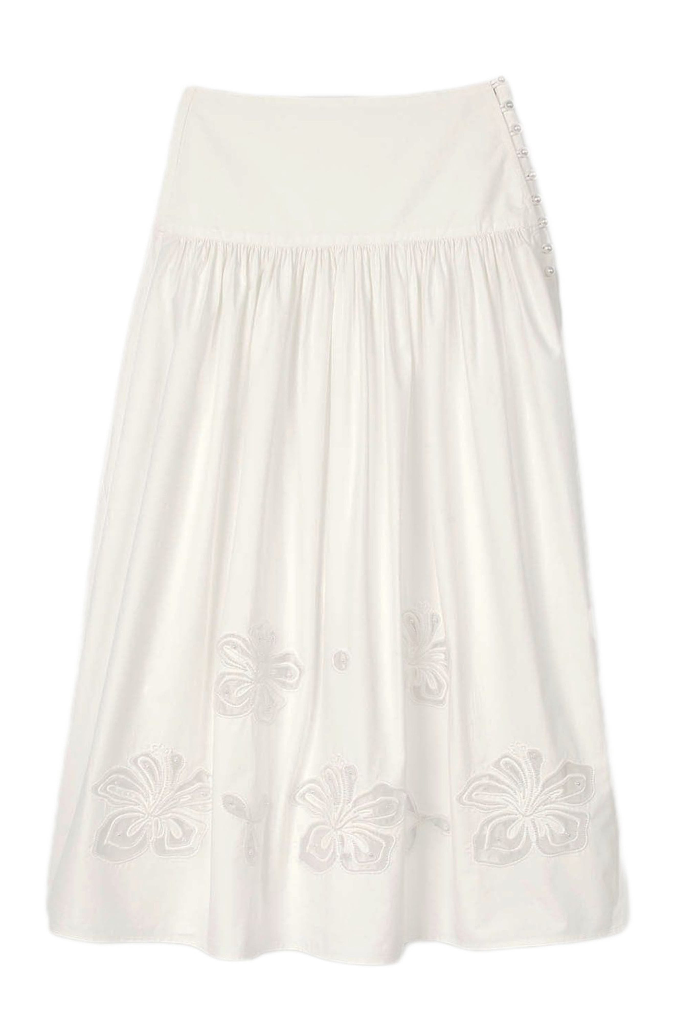SANDRO Long poplin skirt in Ecru at Nordstrom - 5