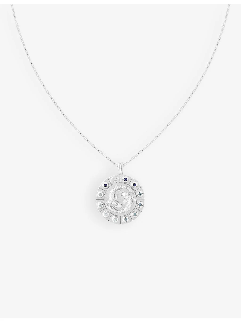 Pisces Bold Zodiac plated recycled 925 sterling-silver necklace - 1