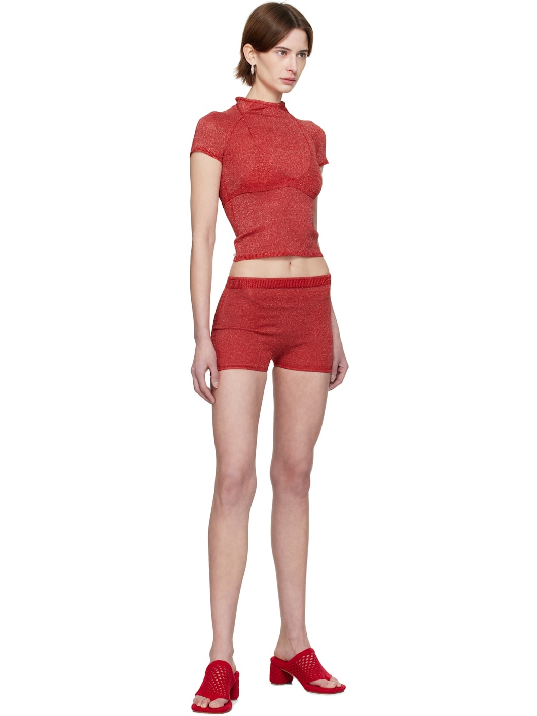 SSENSE Exclusive Red Knitted Malley Bra & Jia Baby T-shirt - 5