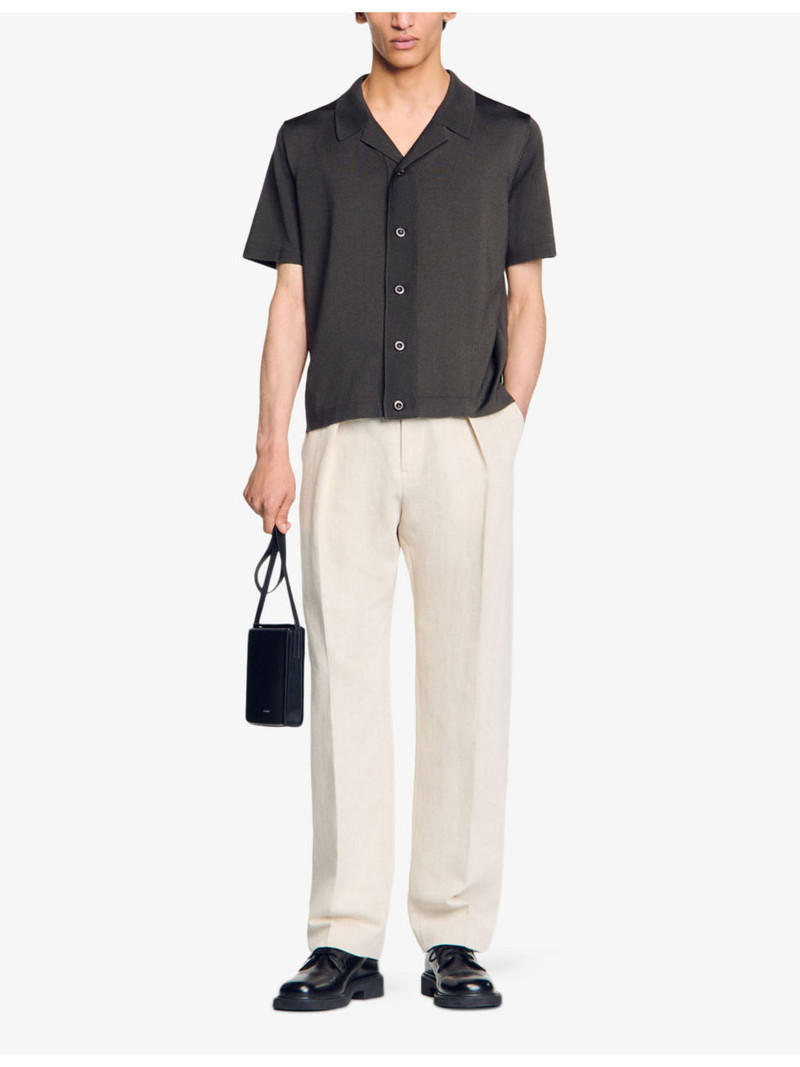 Sandro V-neck cotton-blend knitted vest outlook
