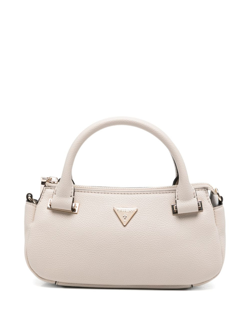 Evie Mini metal logo leather tote bag 1