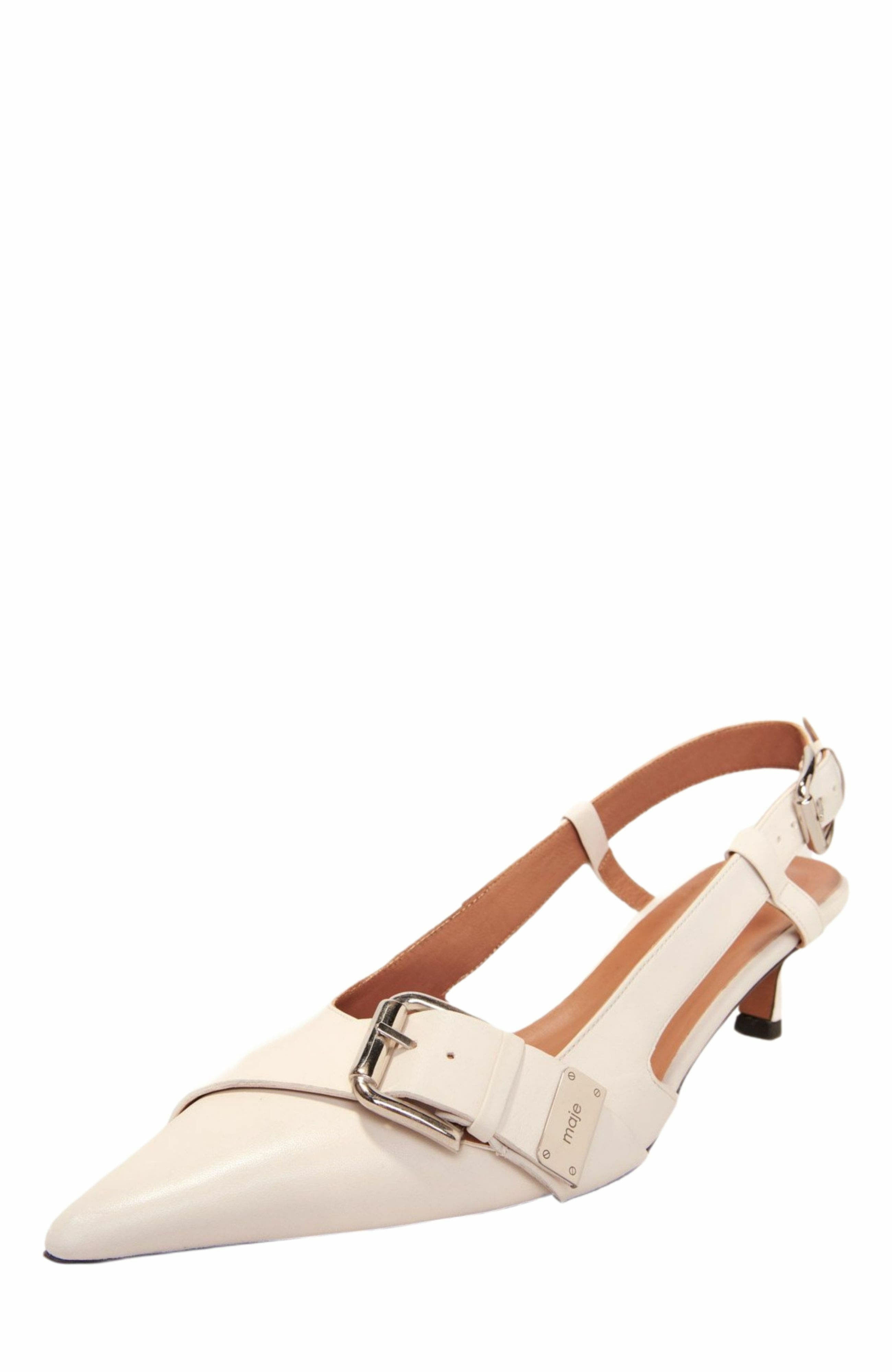 maje Double buckle slingback pump in White at Nordstrom - 2