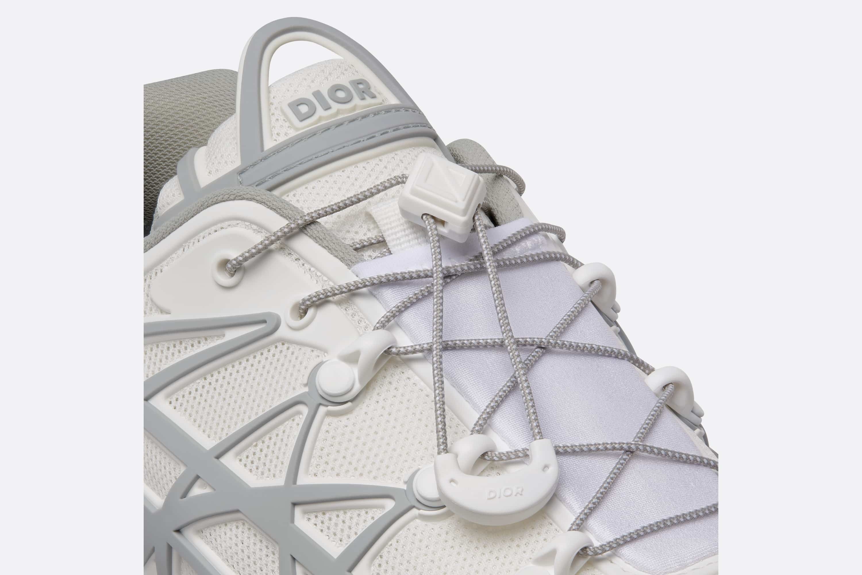 B31 Runner Sneaker Gray Technical Mesh and Rubber with Warped Cannage Motif