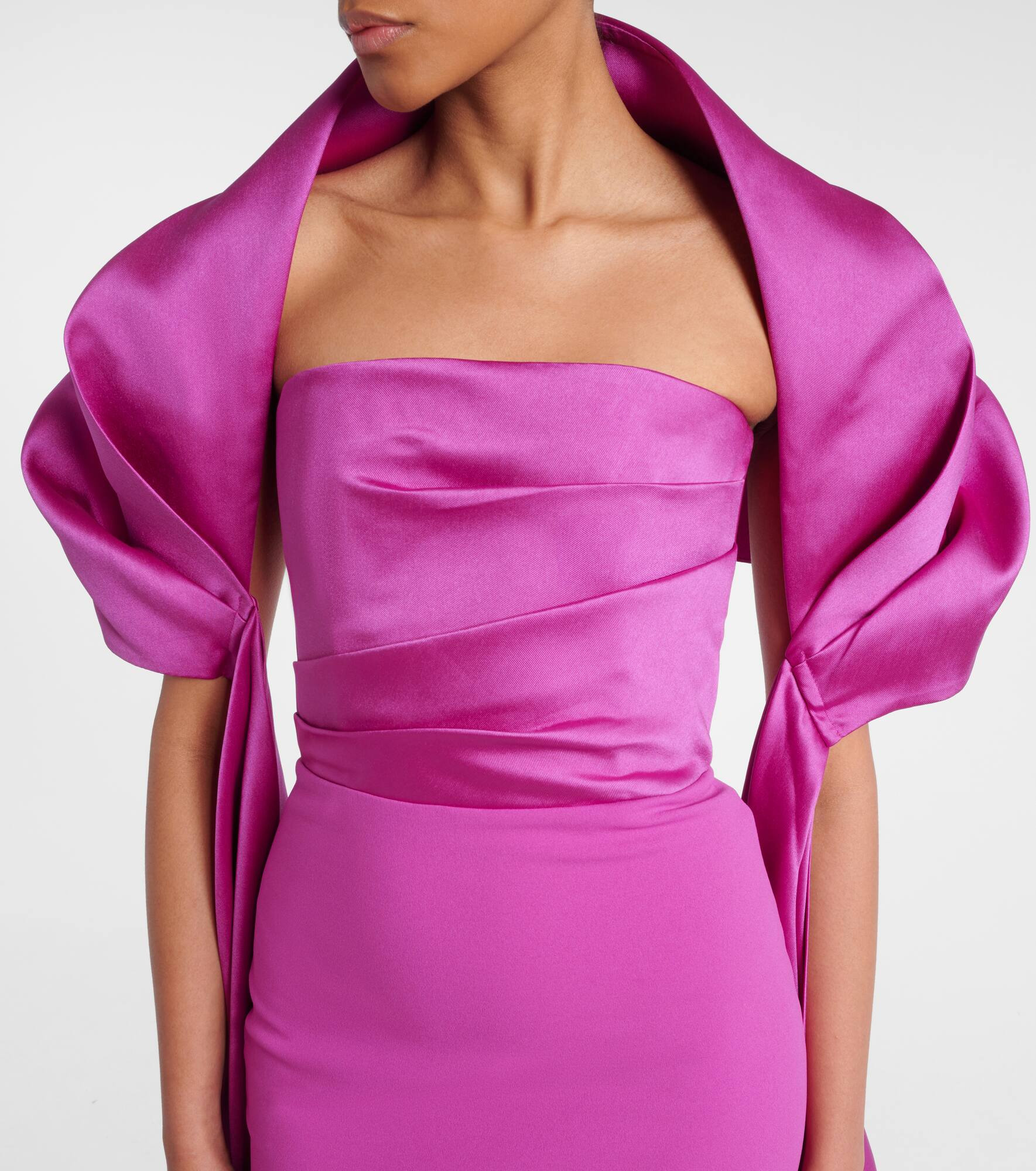 Vera caped satin gown - 4