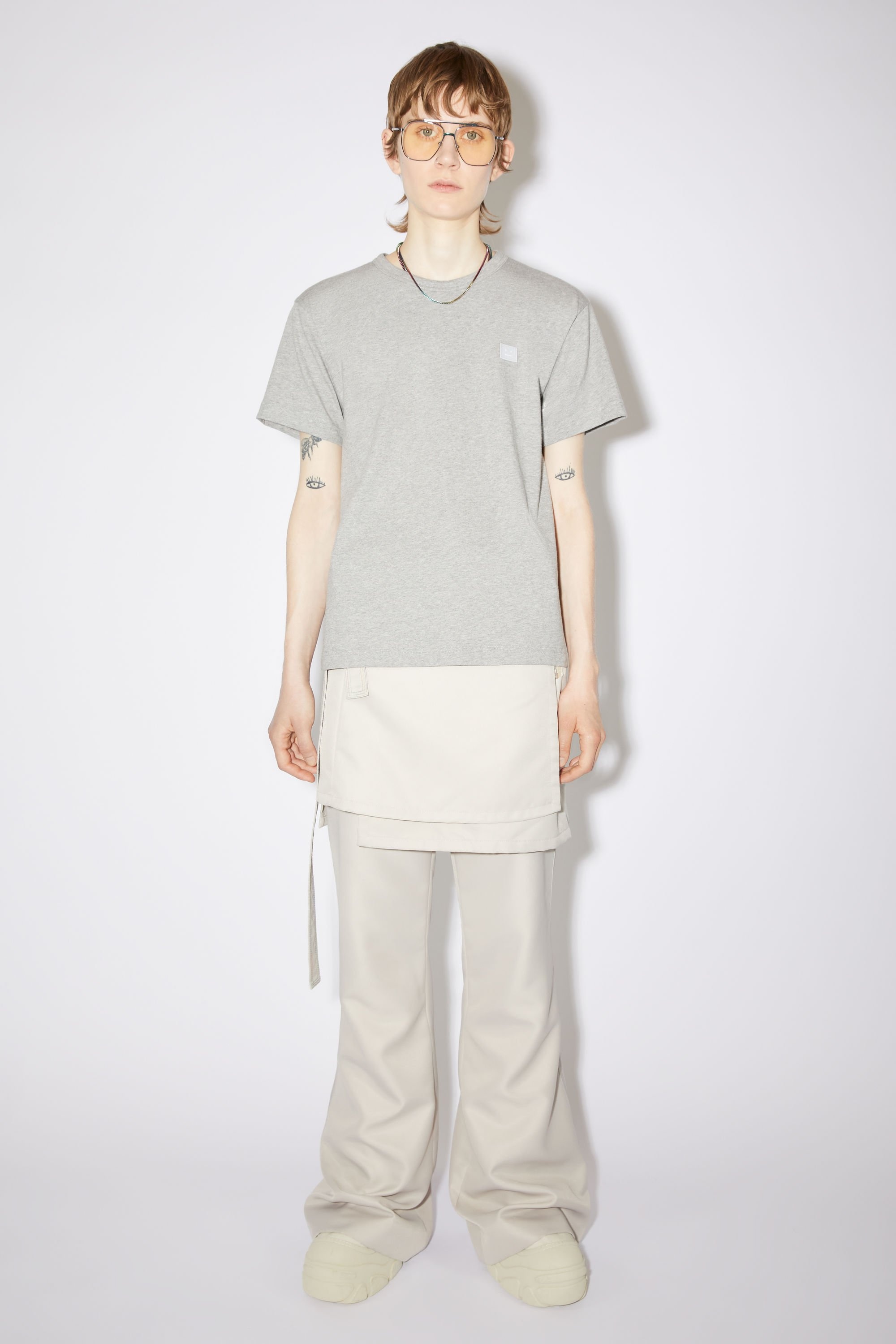 Crew neck t-shirt - Regular fit - Light Grey Melange - 2