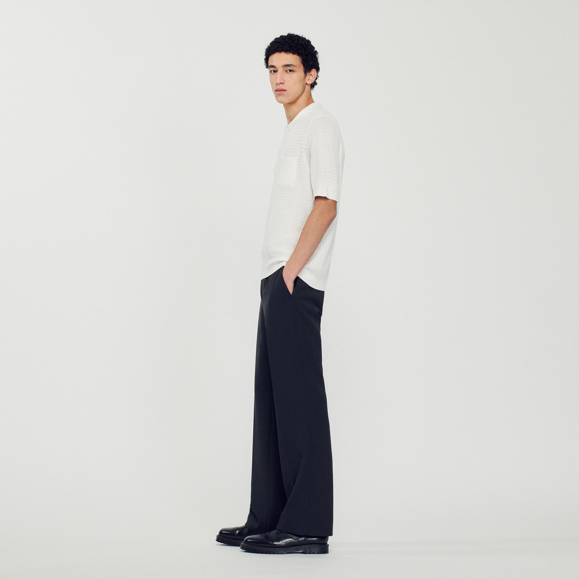 Short-sleeved polo sweater - 7