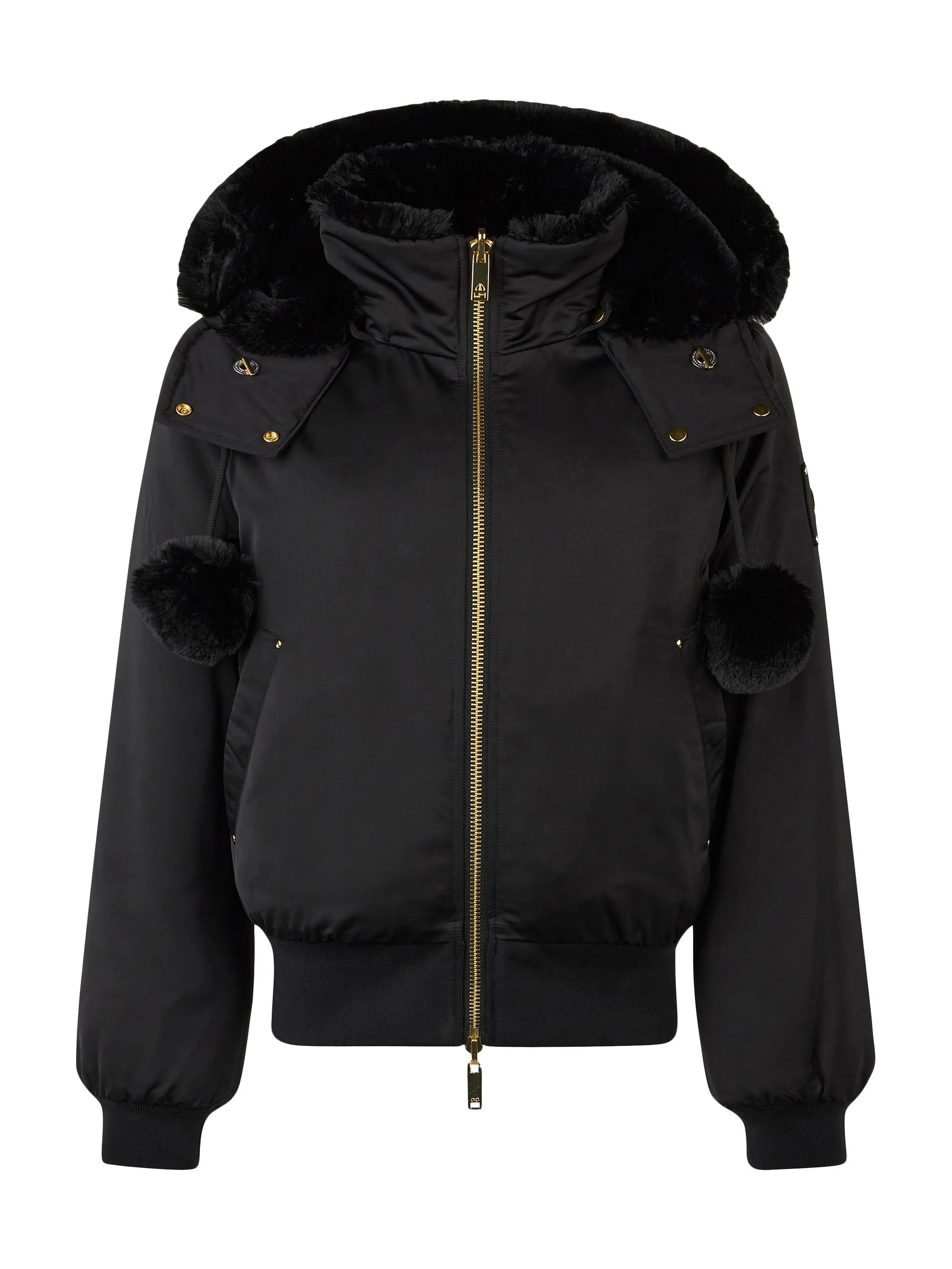 Women's Debbie Bunny Satin Bomber Jacket - Black - 1