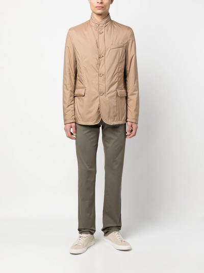 Brioni logo-patch straight-leg trousers outlook