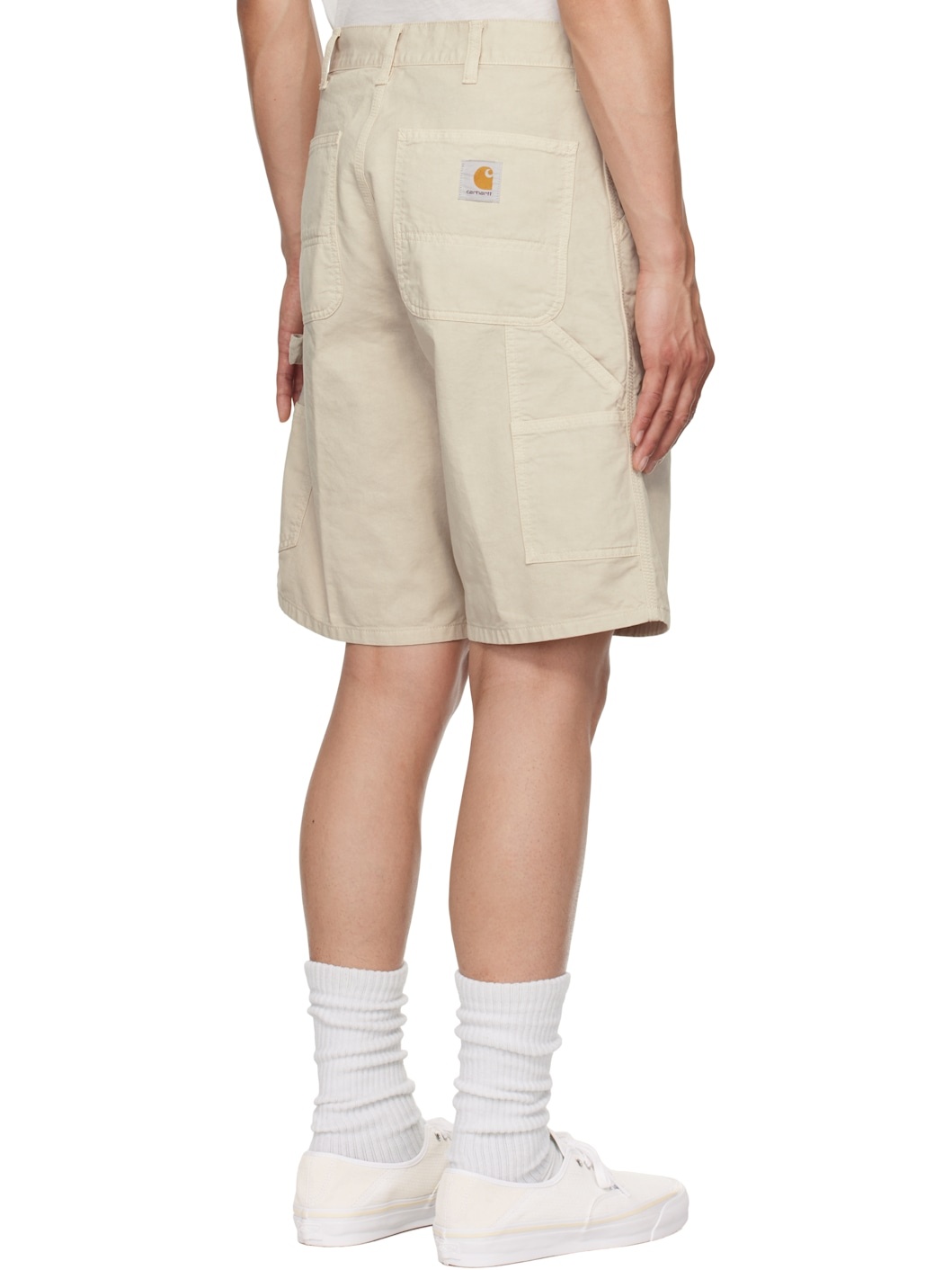 Beige Single Knee Shorts - 3