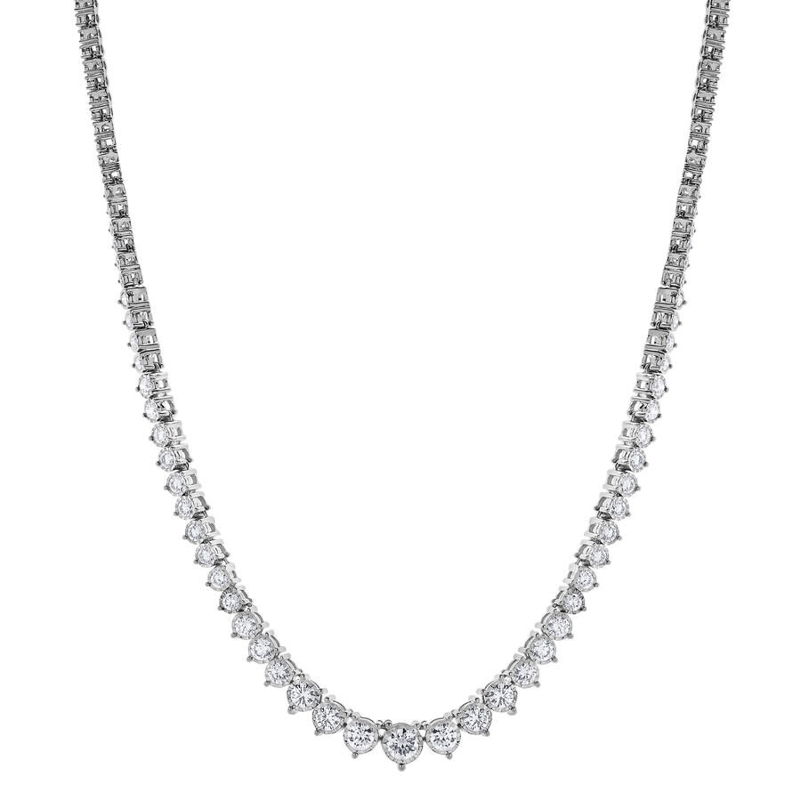Brilliant Diamond - Brilliant Diamond 14KT White Gold 5.00 Carat Lab Grown Diamond Necklace for Women - 1