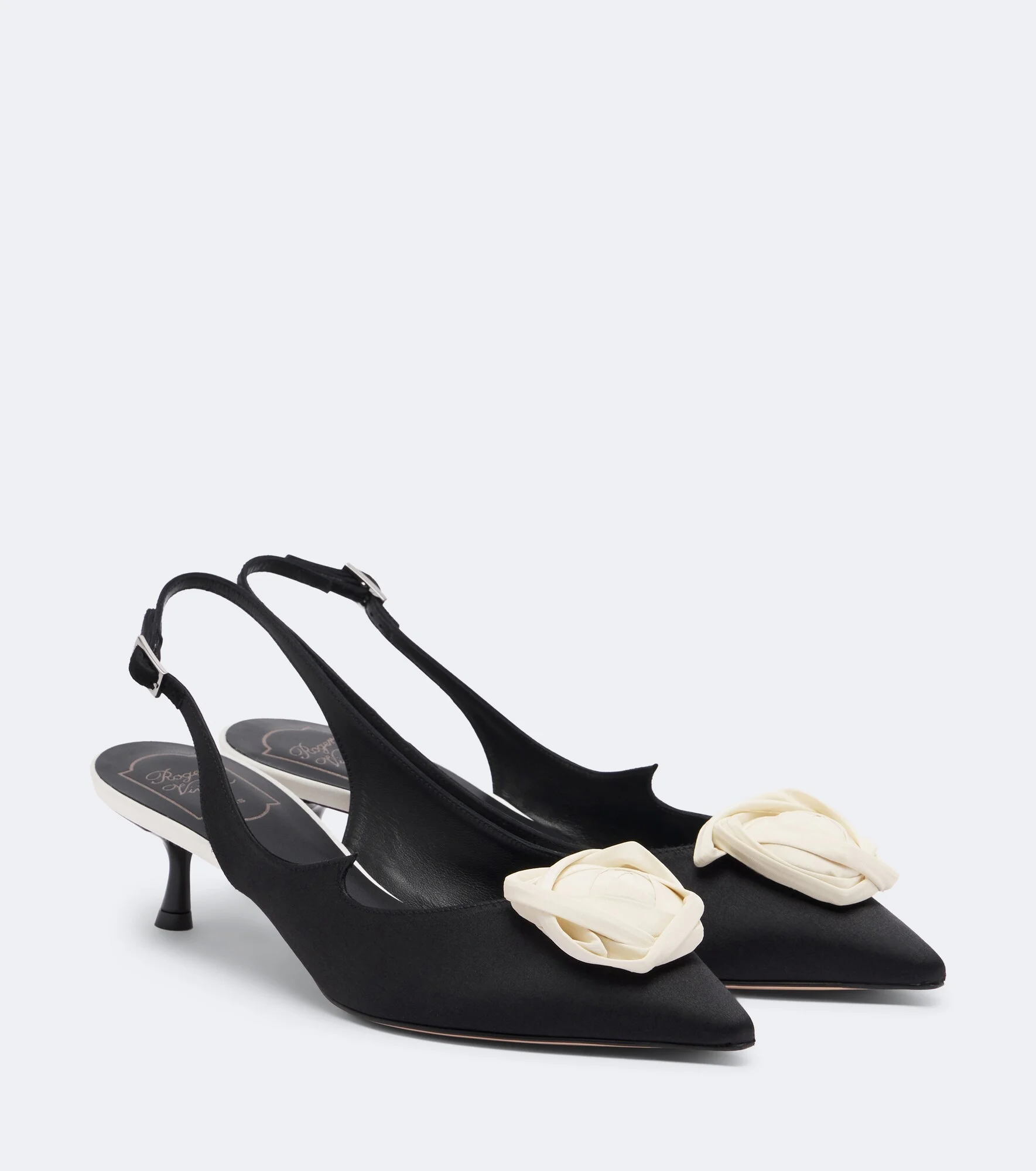 Rose Vivier satin slingback pumps - 1