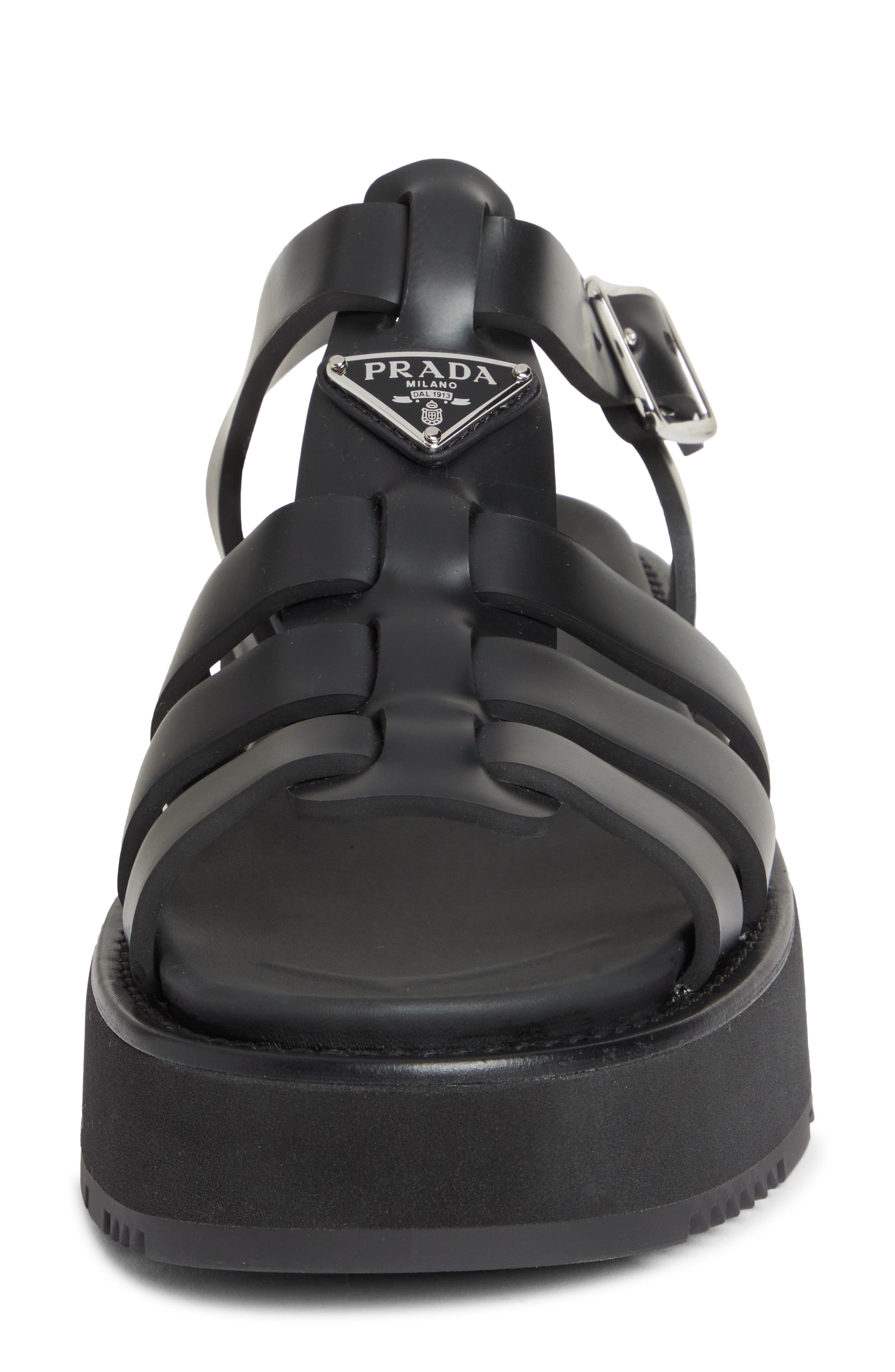 Prada Platform Cage Sandal in Nero at Nordstrom - 4