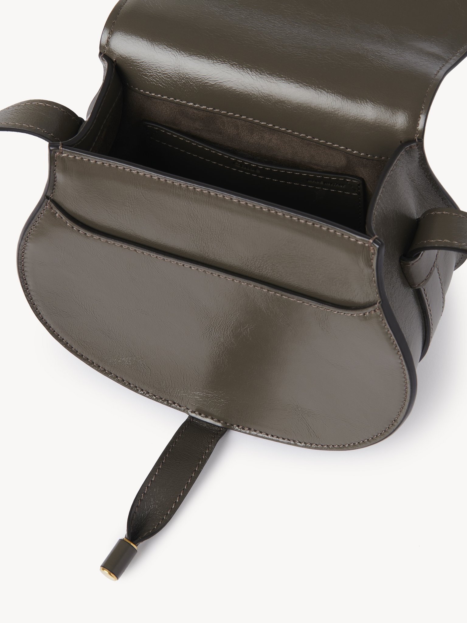 SMALL MARCIE SADDLE BAG IN SHINY LEATHER - 6