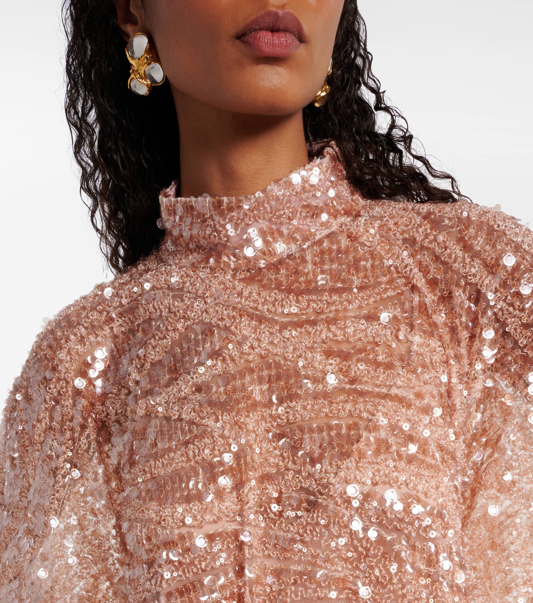 Casta Diva Sublime sequined tulle kaftan - 4