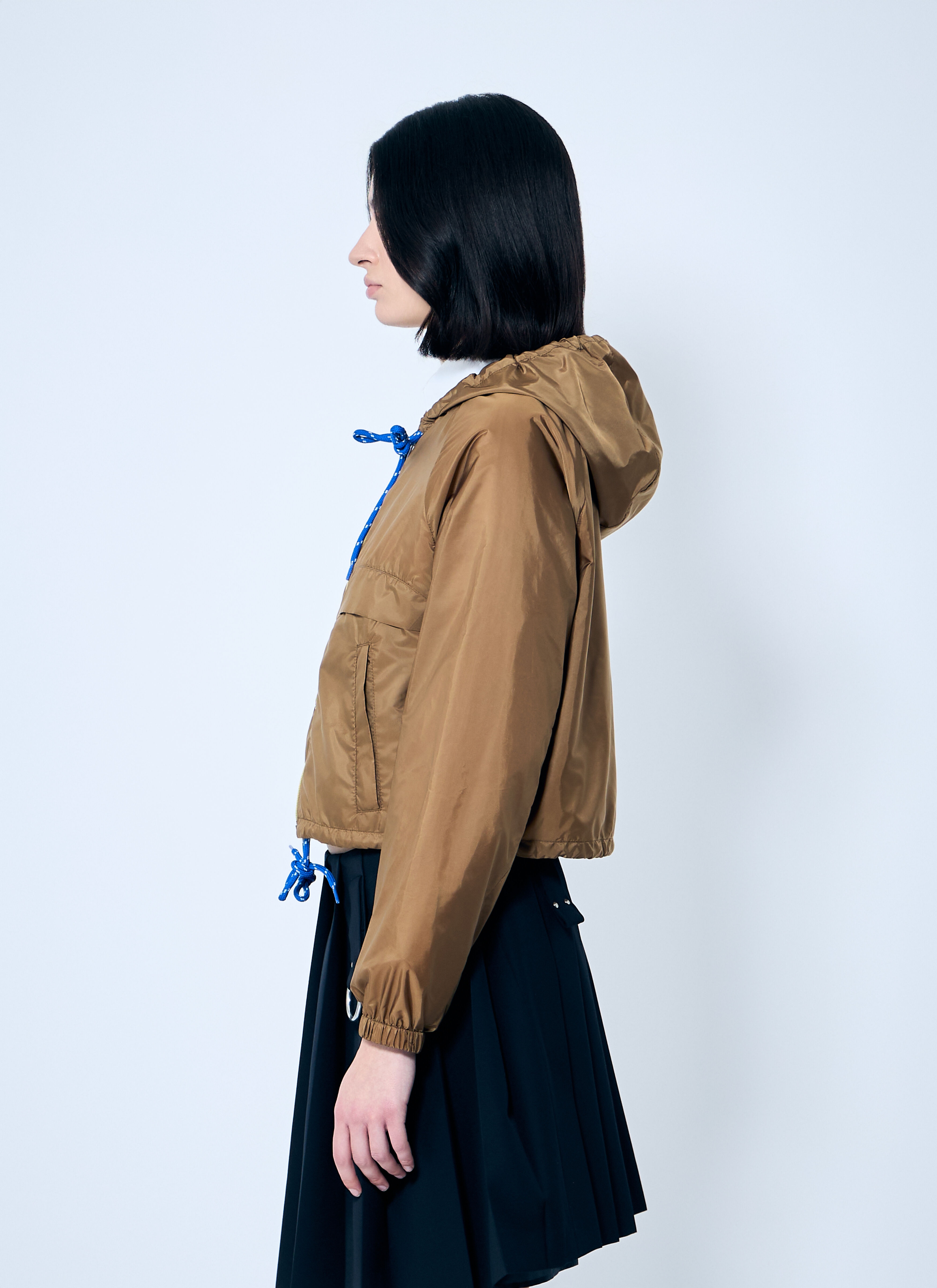 Prada Re-Nylon Hooded Jacket With Contrast Trims | lncc