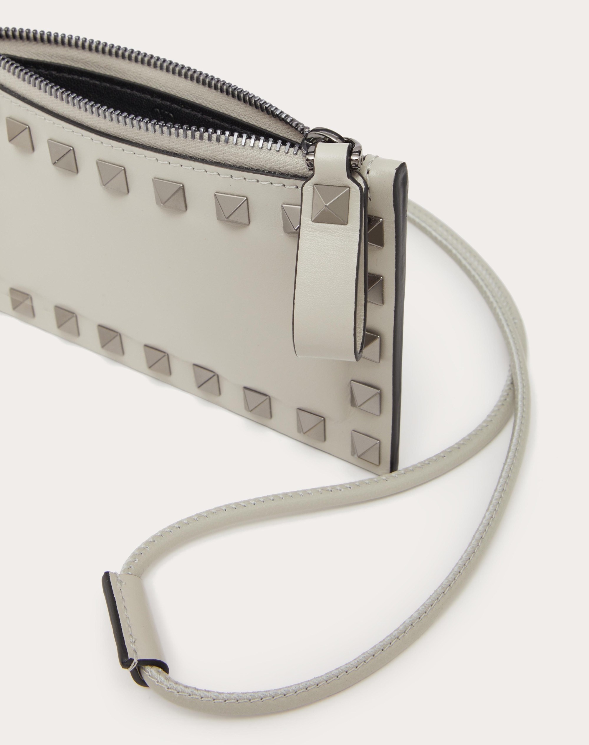 ROCKSTUD CALFSKIN CARD HOLDER WITH NECK STRAP - 6