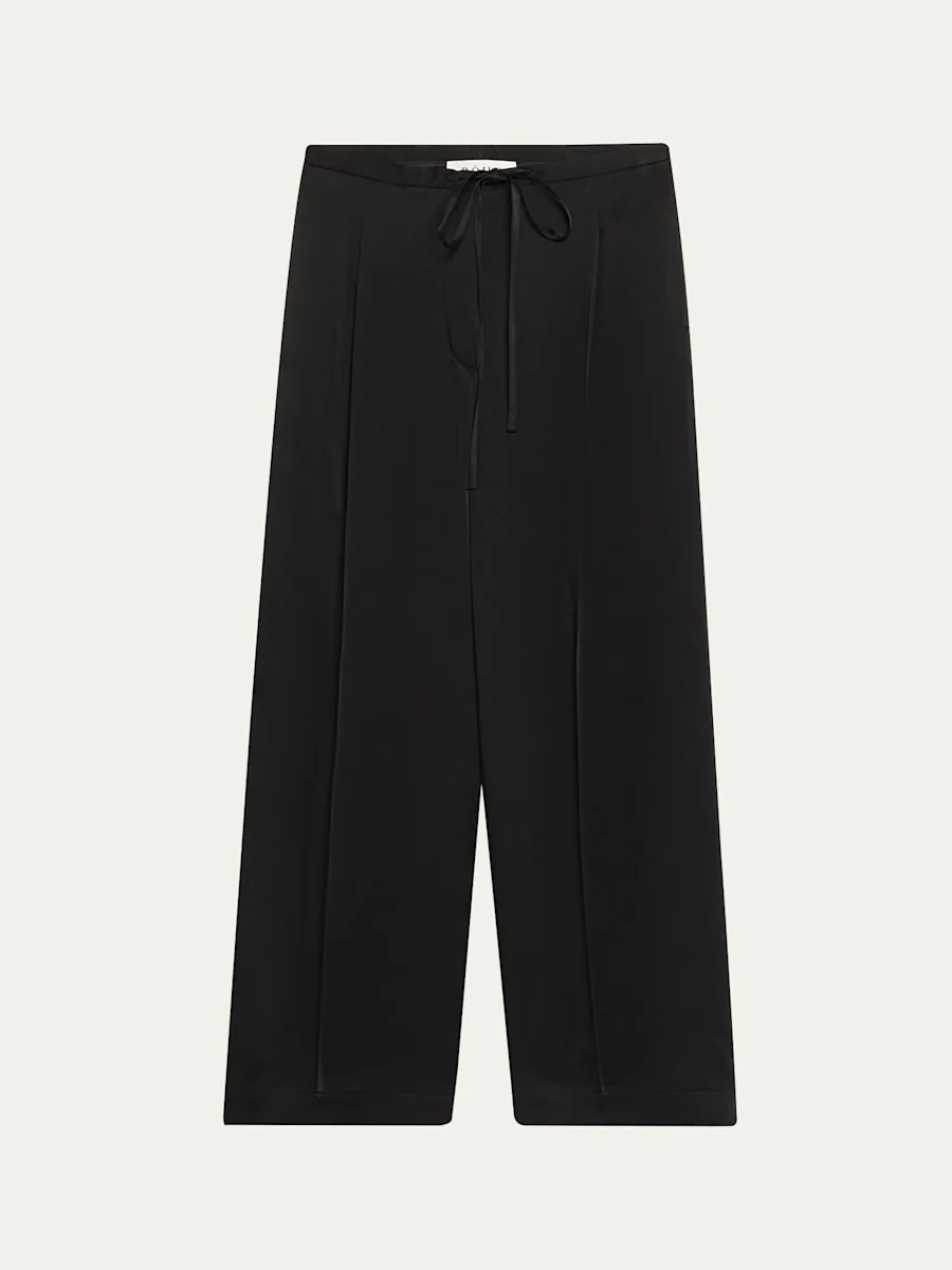 Satin Drawstring Trousers - 1