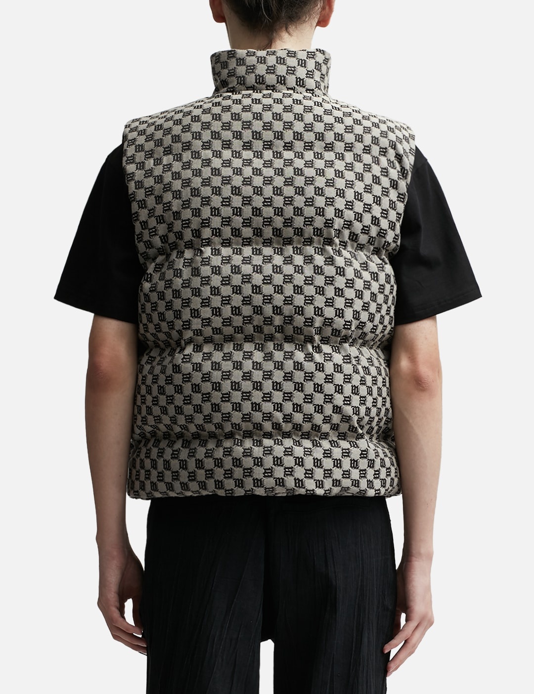 JACQUARD CANVAS MONOGRAM PUFFER VEST - 4