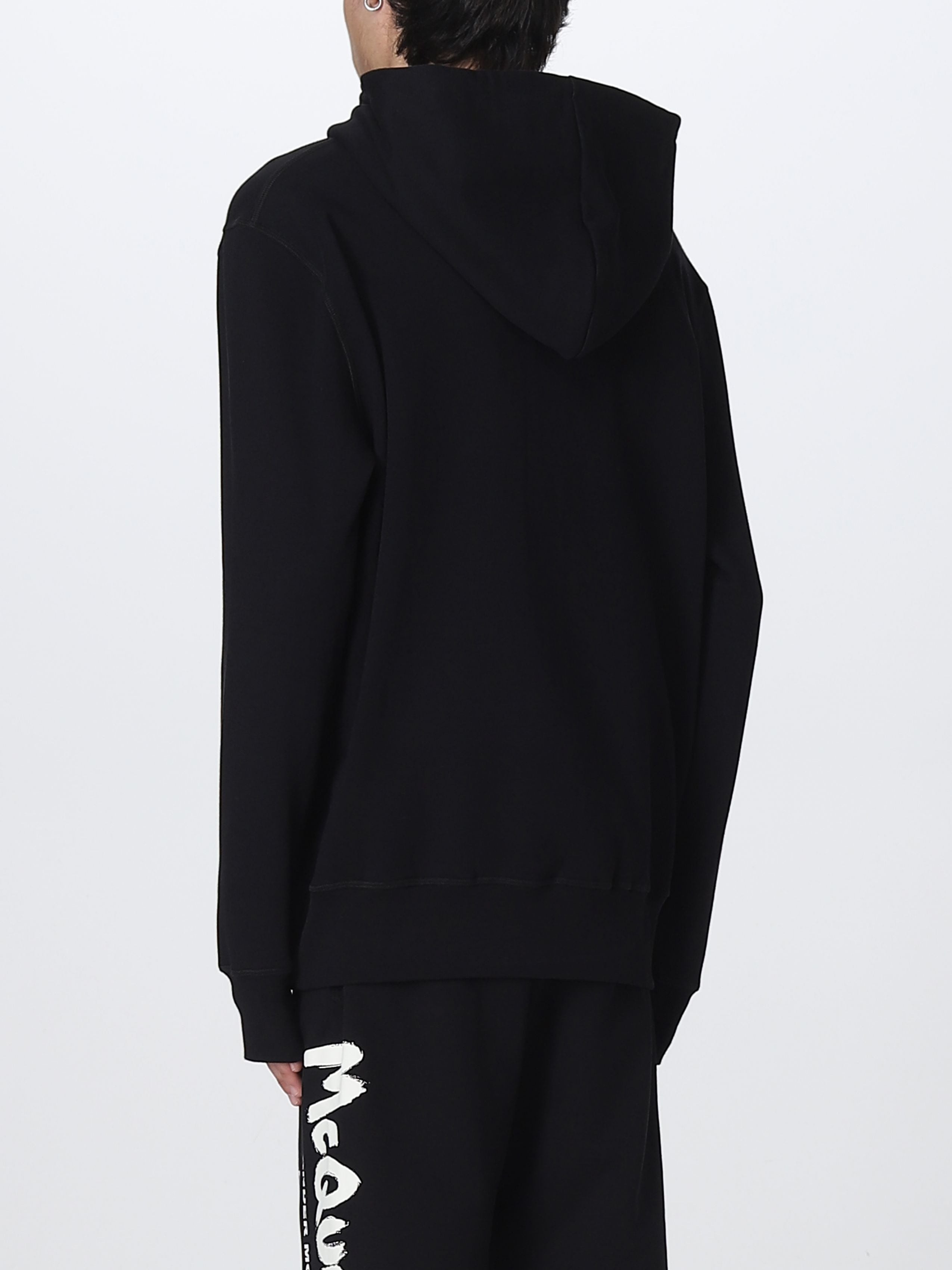 ALEXANDER MCQUEEN BLACK logo-print hooded sweatshirt - 5