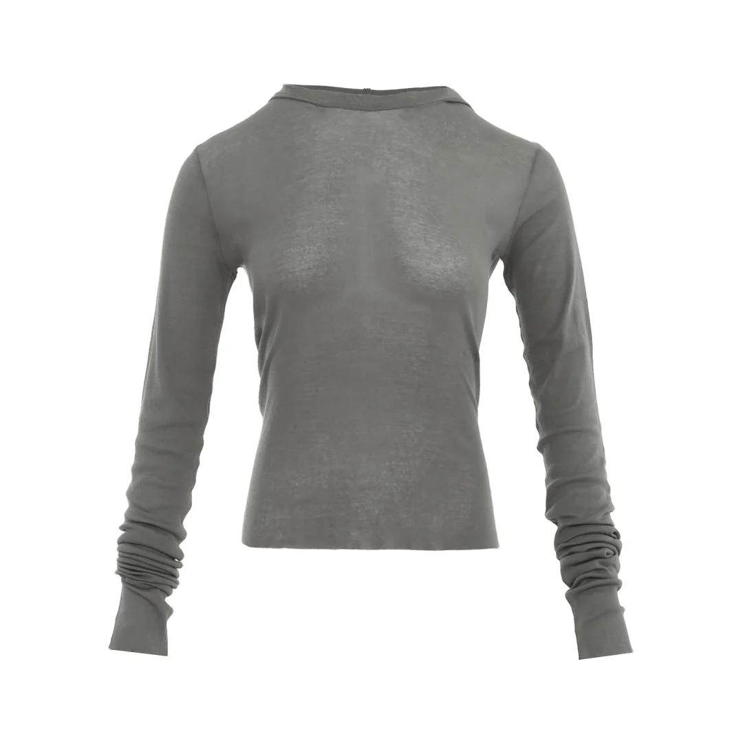 Cropped Hooded Long Sleeve Tee - 1