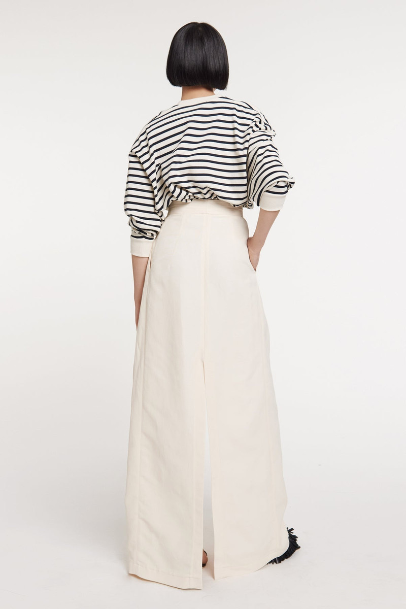 STRIPED LONGSLEEVE TOP WITH SHOULDER CUTOUT NAVY WHITE 2