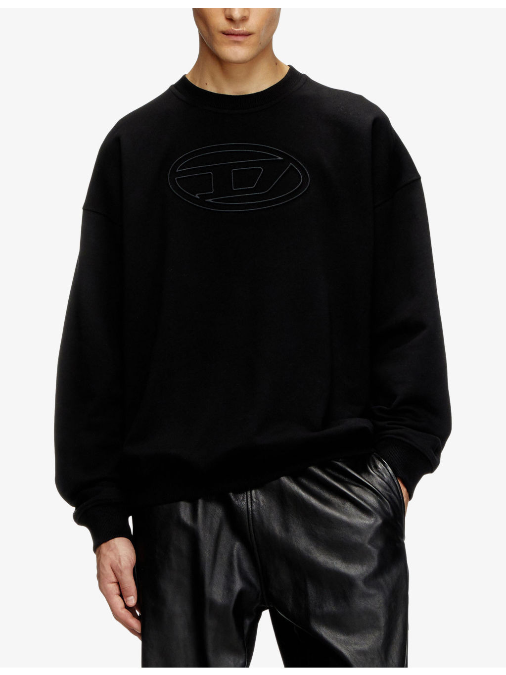 S-Mart-Bigoval Brand-Embossed Cotton-Jersey Sweatshirt - 3