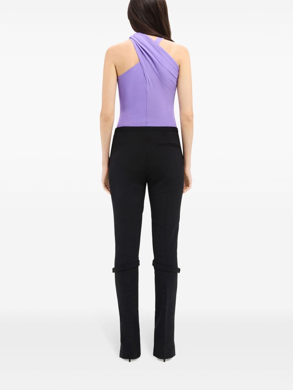 zip wool blend pants - 4