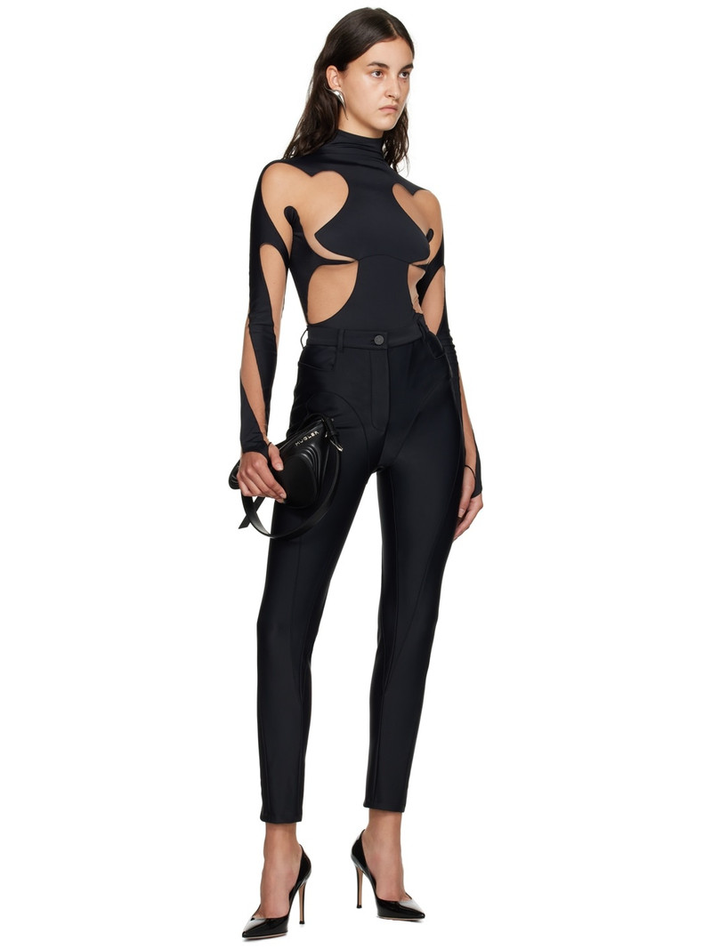MUGLER Black Paneled Leggings outlook