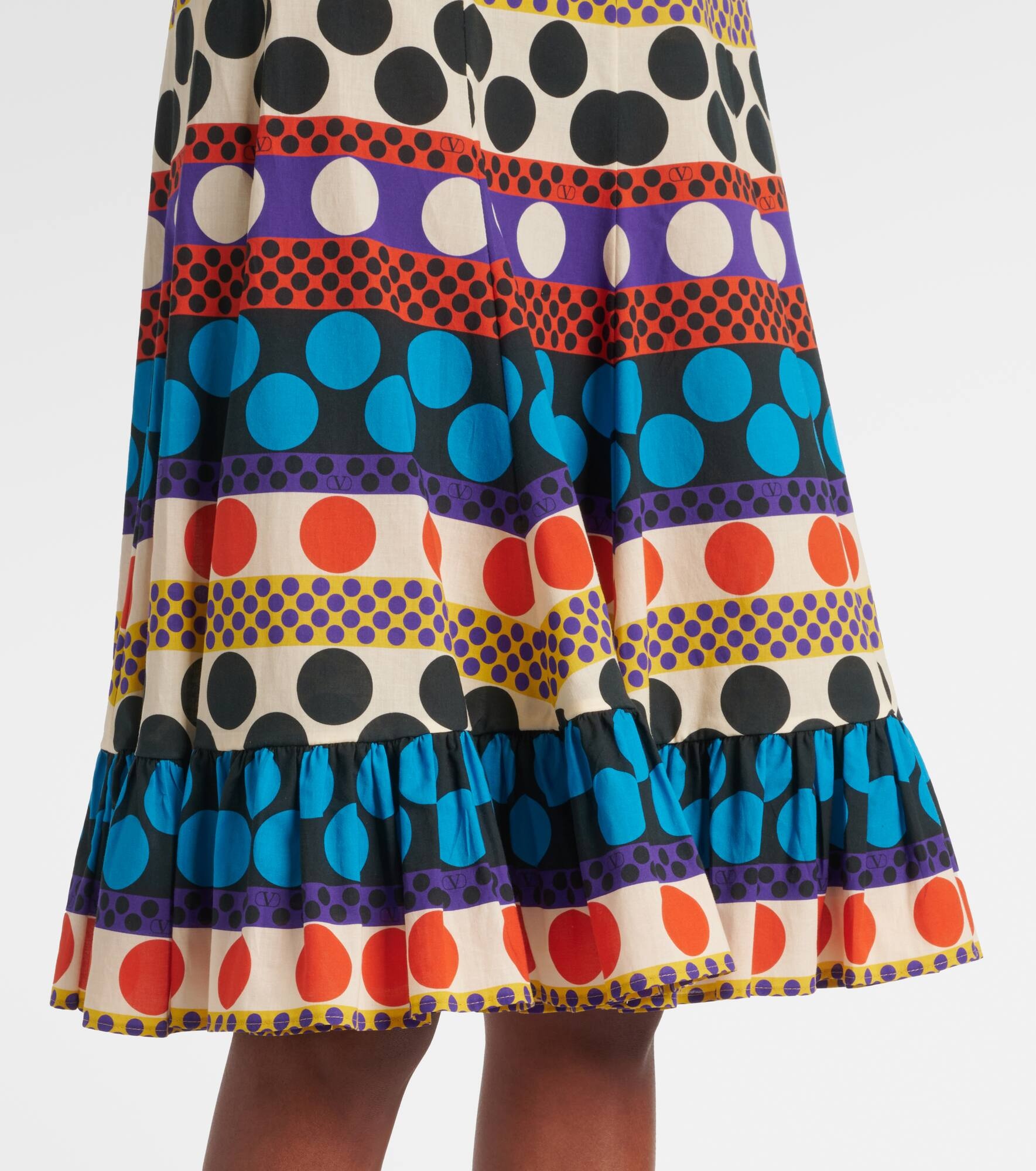 Printed cotton midi skirt - 5