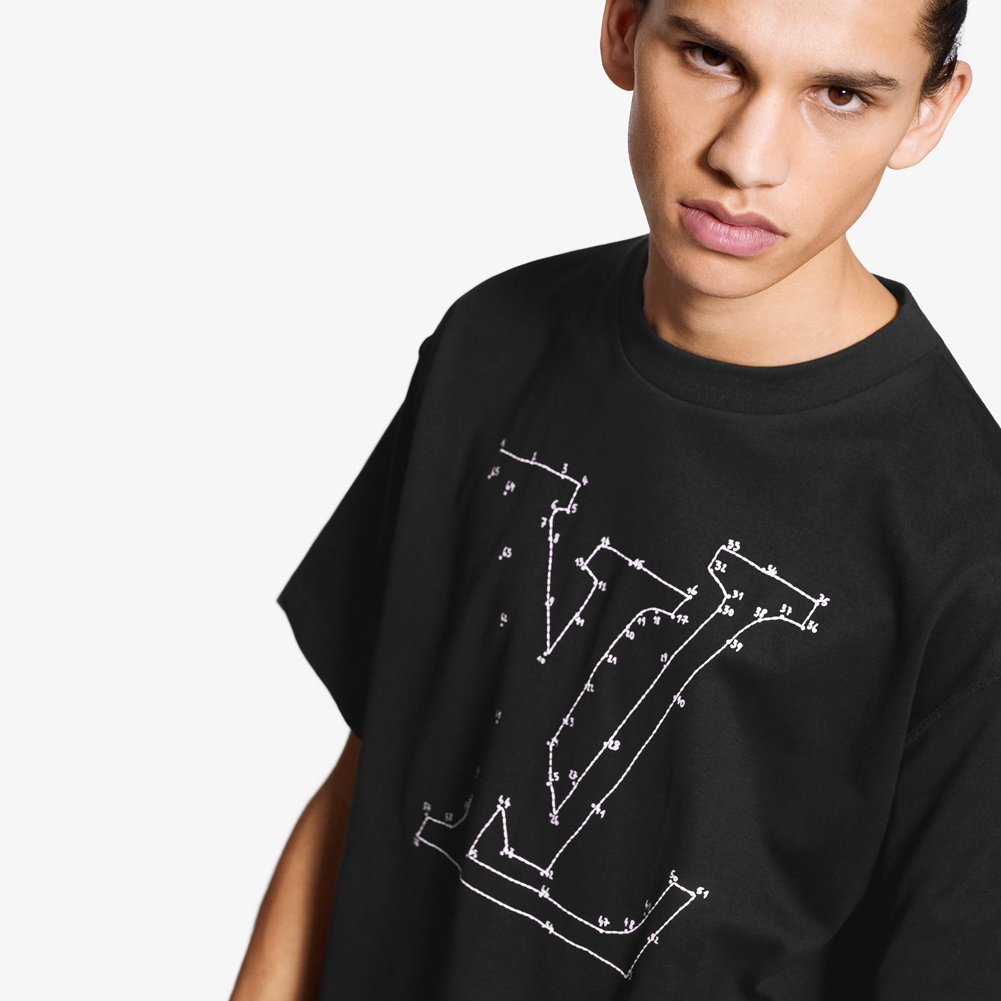 LV Stitch Print and Embroidered T-Shirt - 3