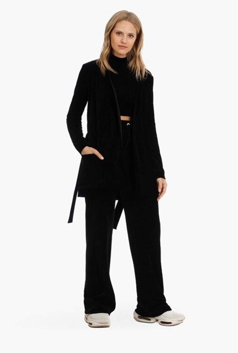 Balmain Black velvet sweatpants with embossed Balmain monogram outlook