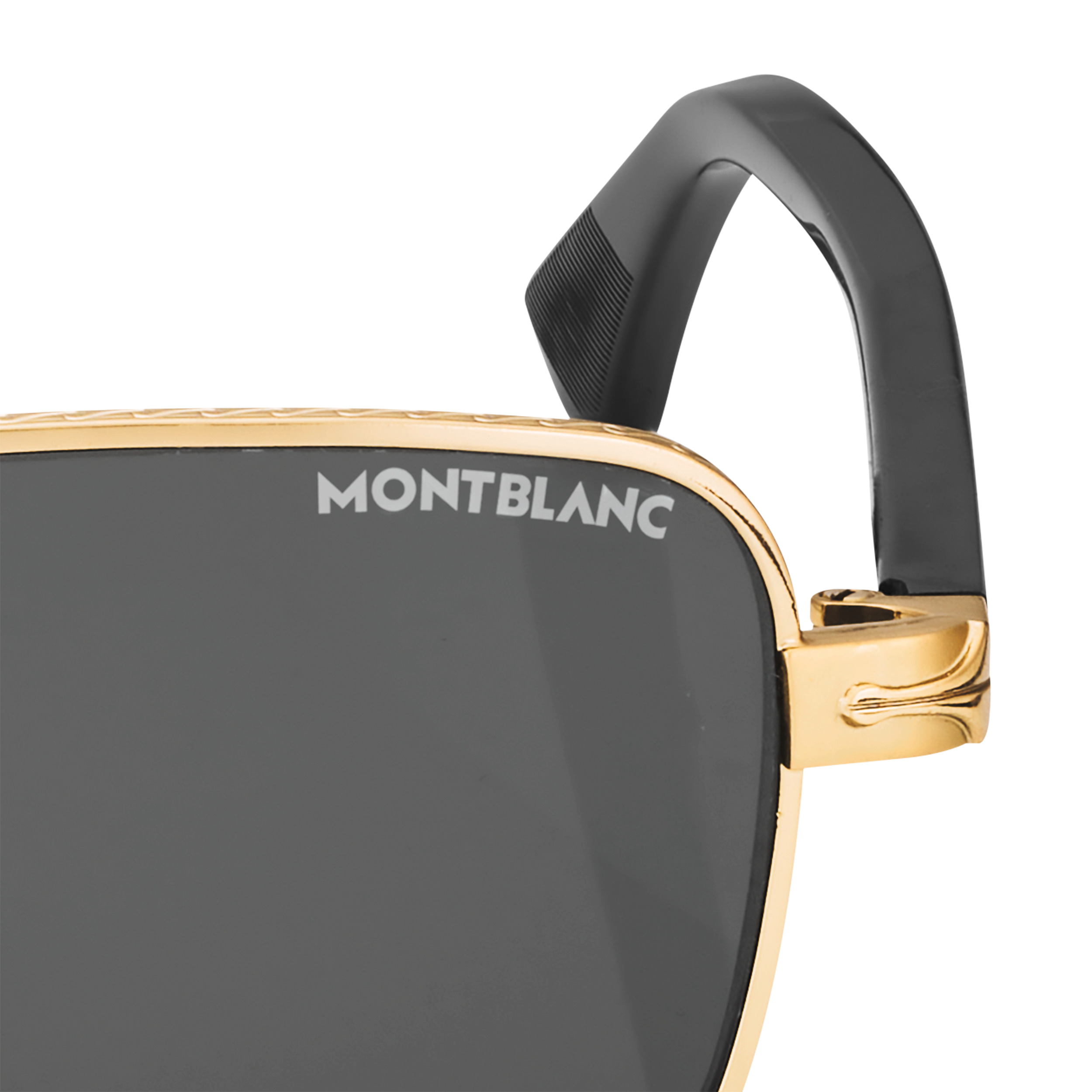 Rectangular Sunglasses with Gold-Colored Metal Frame - 3