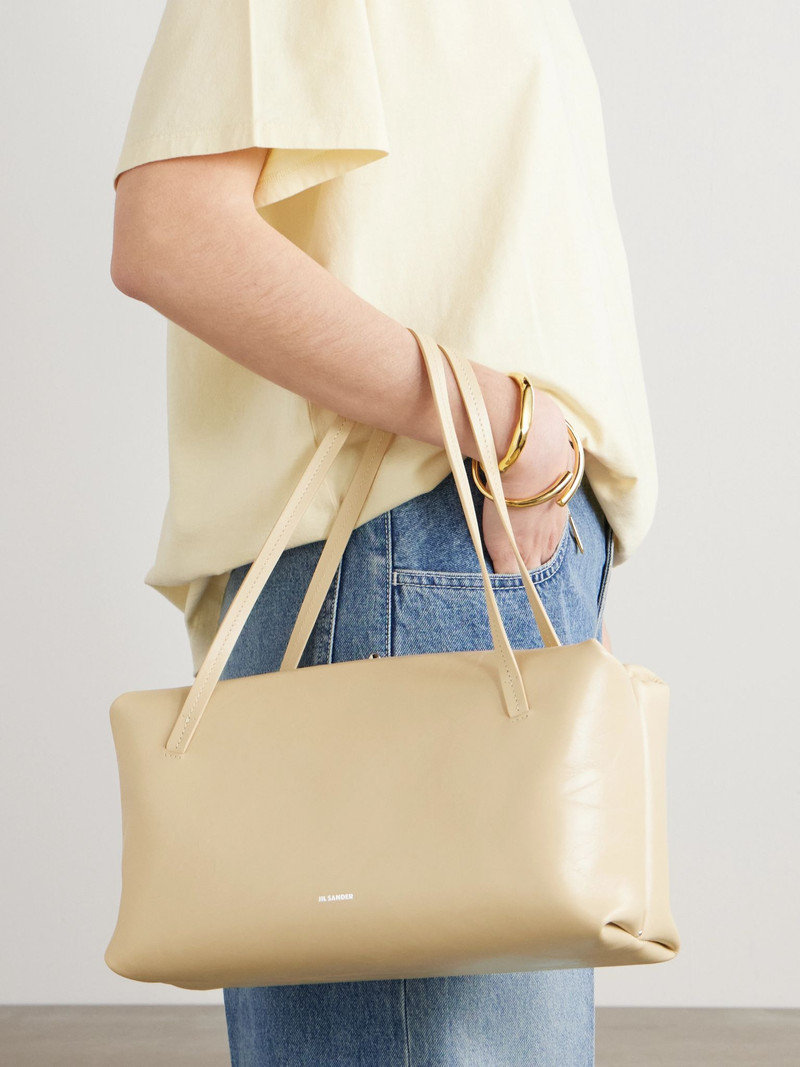 Jil Sander Medium leather tote Cream outlook