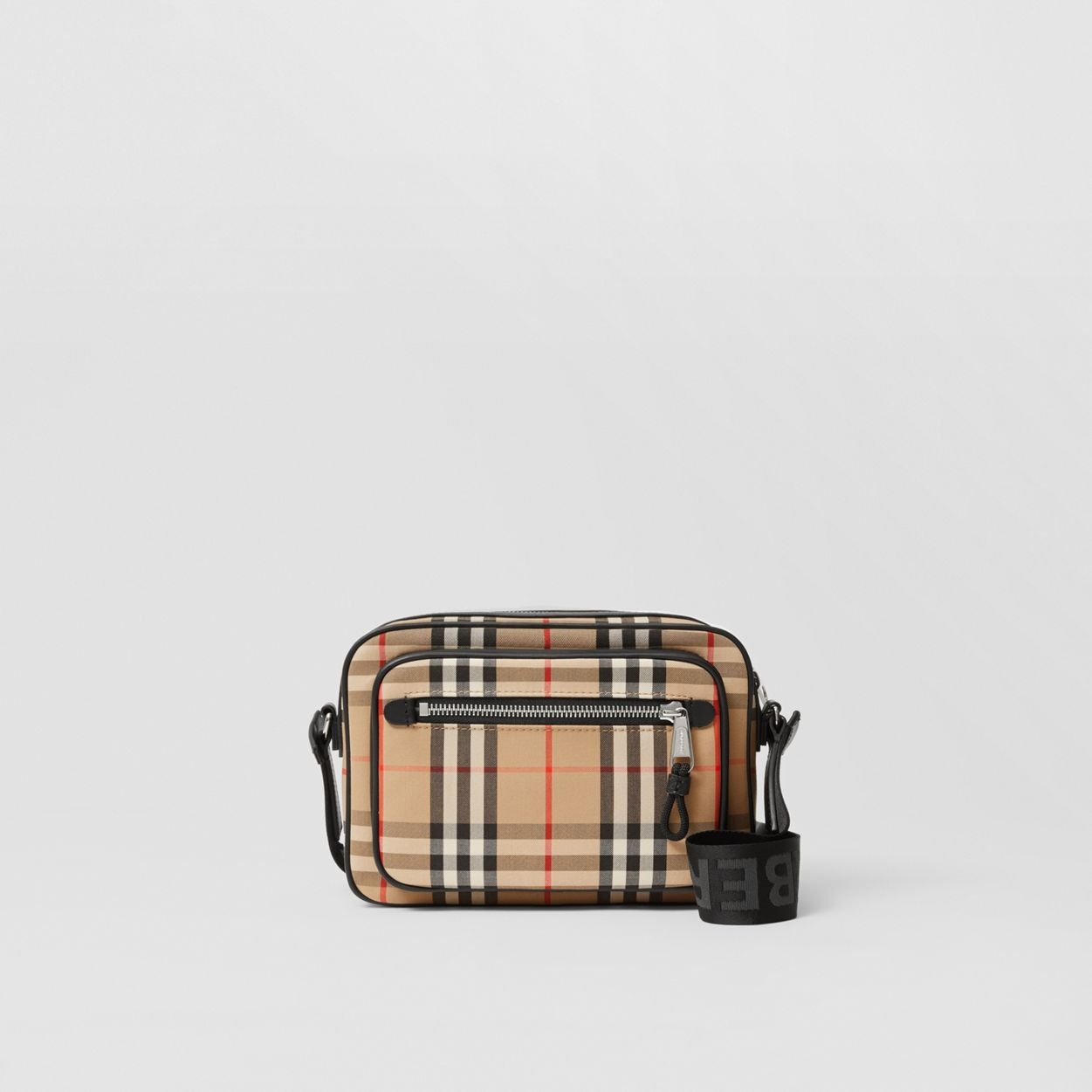 Vintage Check and Leather Crossbody Bag - 1