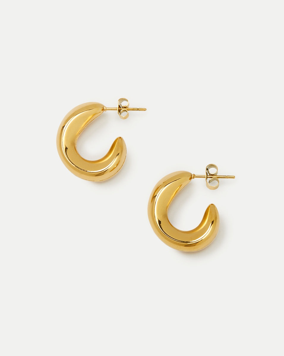 JULIET GOLD CURVED HOOPS - 1