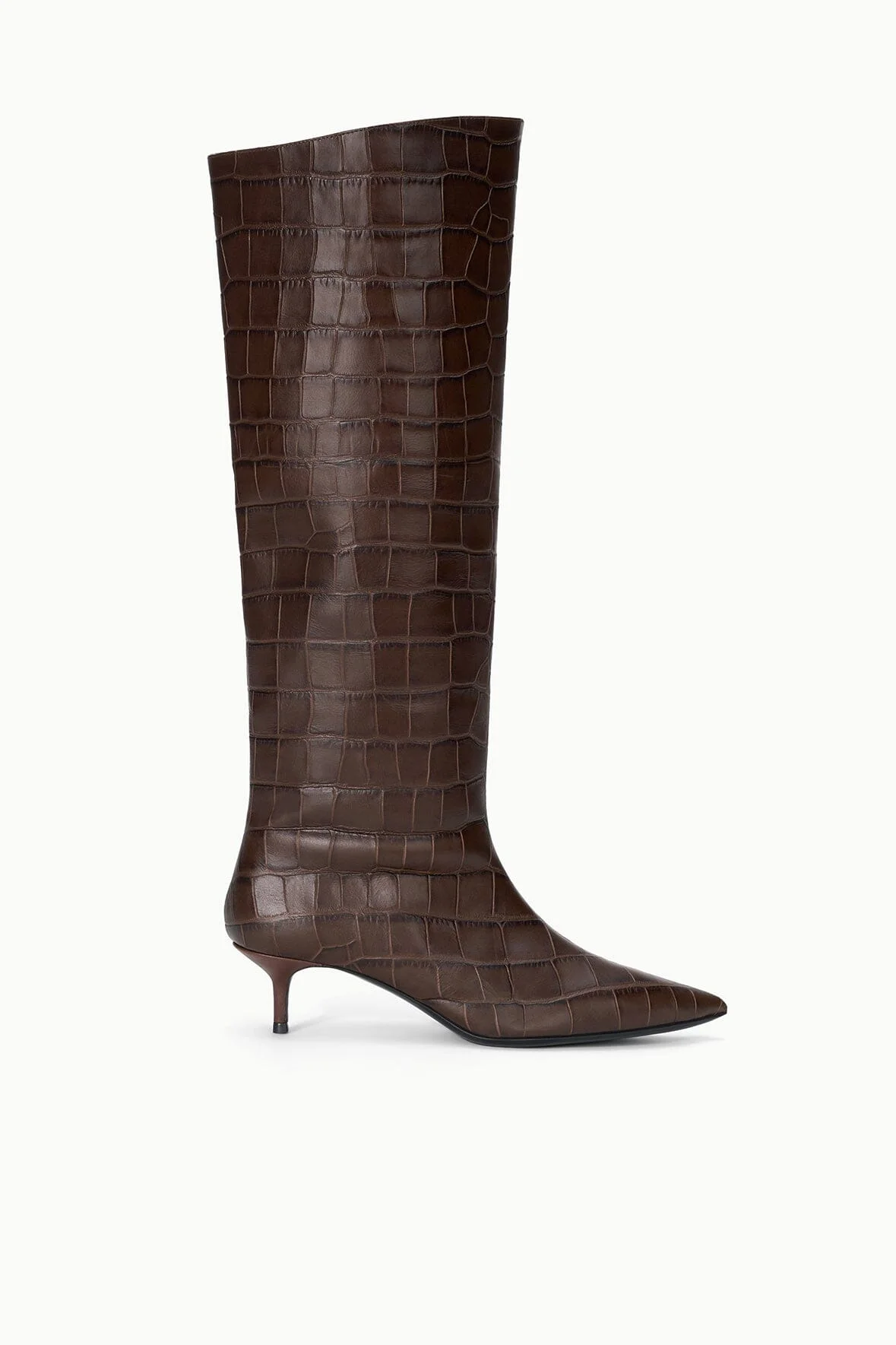 STAUD SEBASTIAN KITTEN HEEL BOOT ESPRESSO CROCO - 1