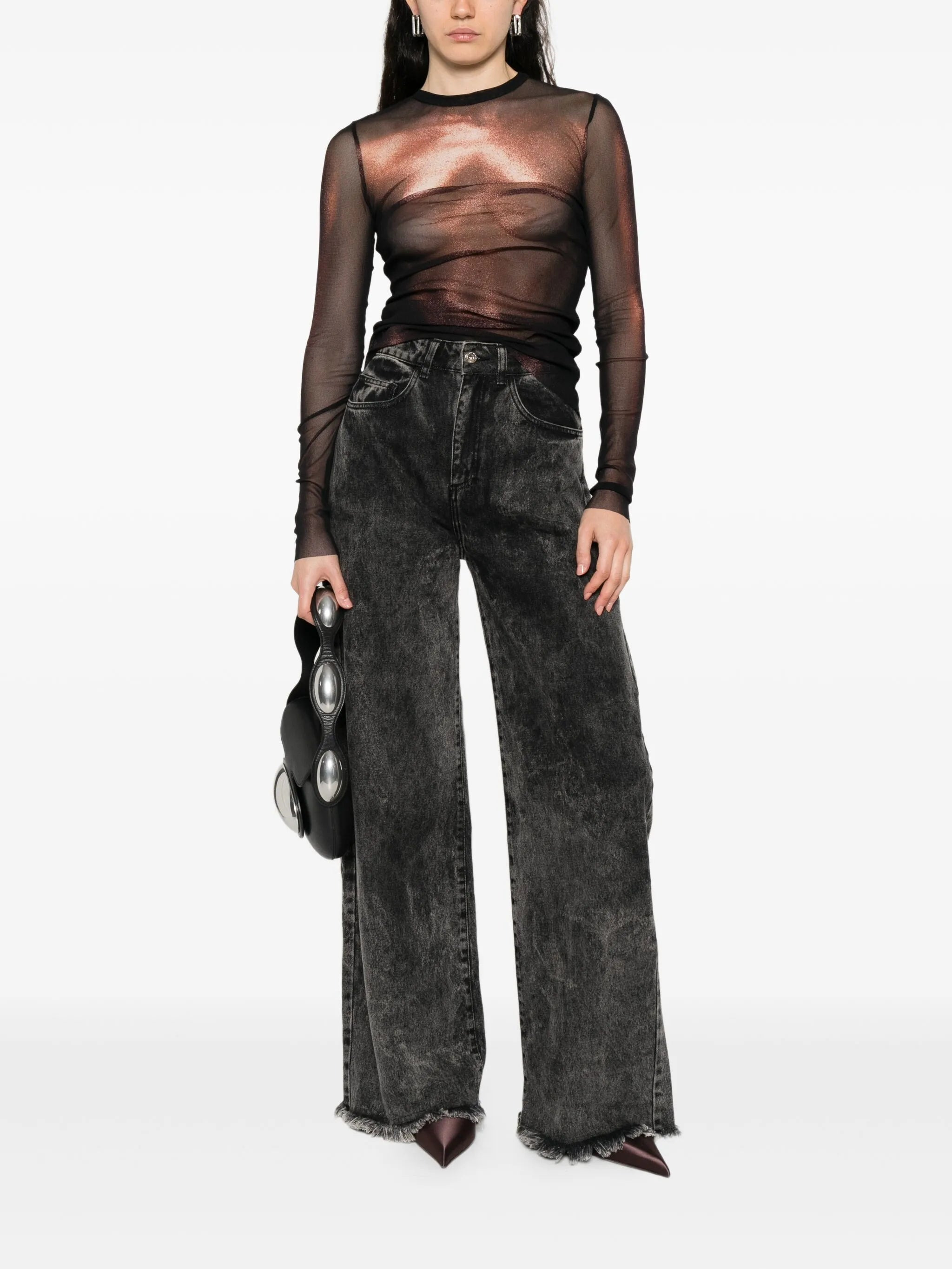 Jean Paul Gaultier Mesh Body-print Top - 5