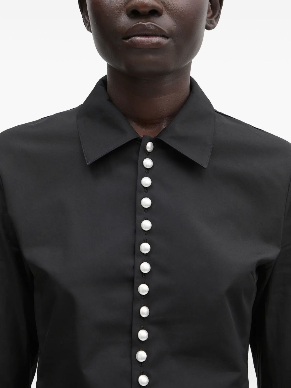 pearl-embellished shirt - 5