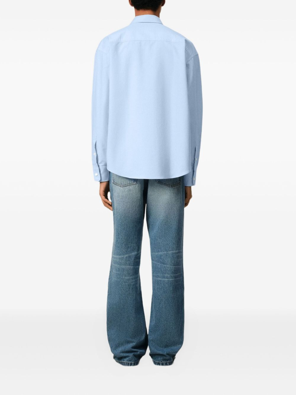logo-embroidered poplin shirt - 4
