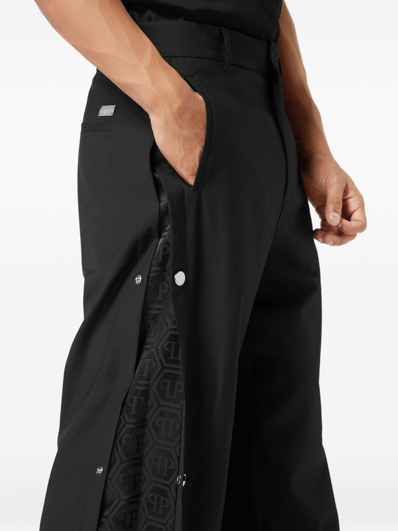 monogram-insert straight-leg trousers 5