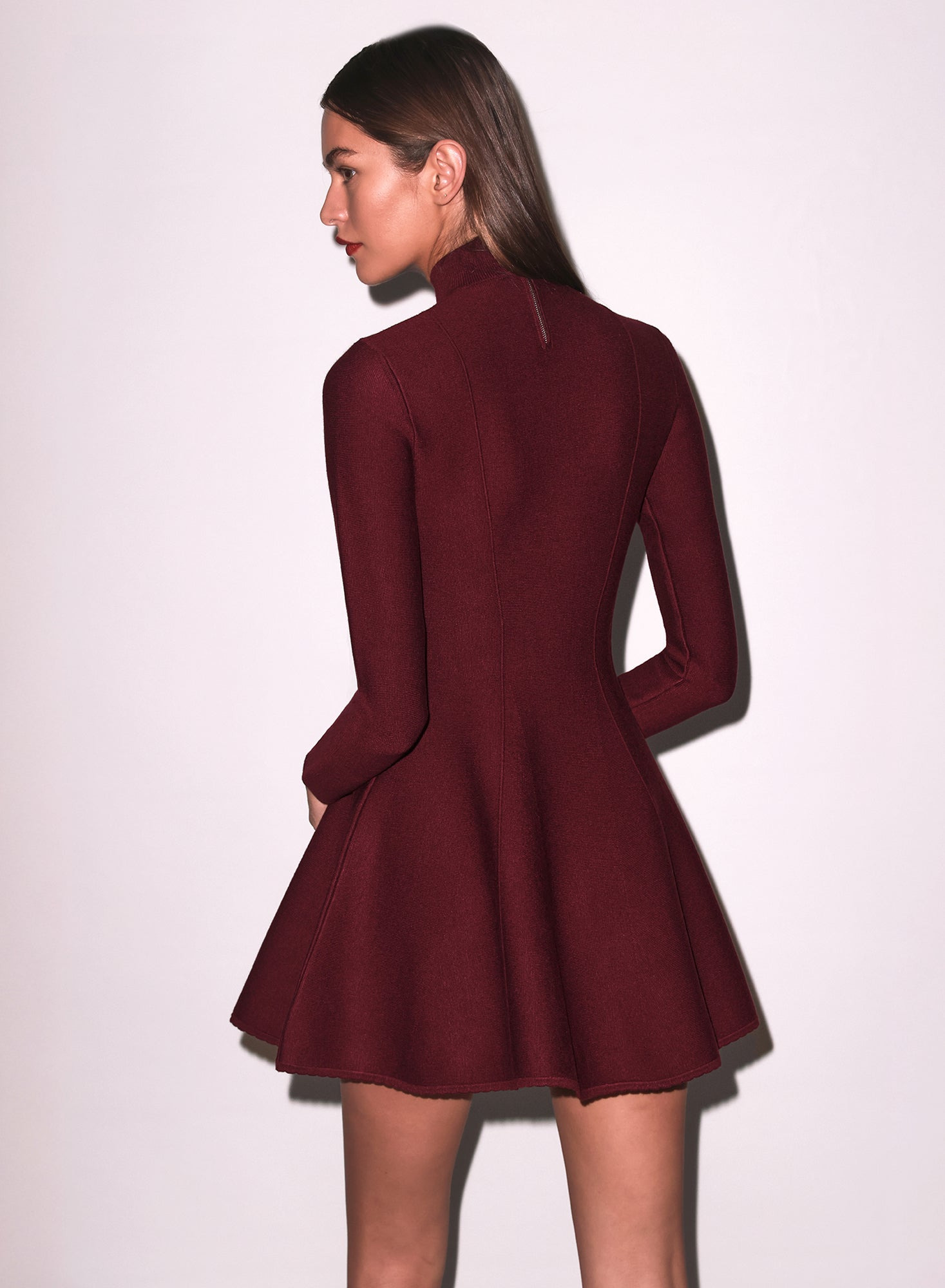 Long Sleeve Flared Corset Dress - 4