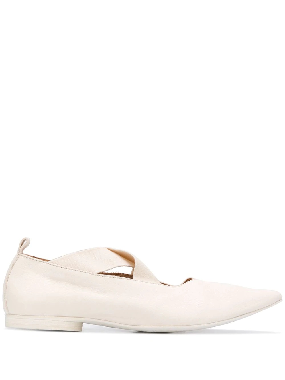 crisscross strap pointed toe ballerinas - 1