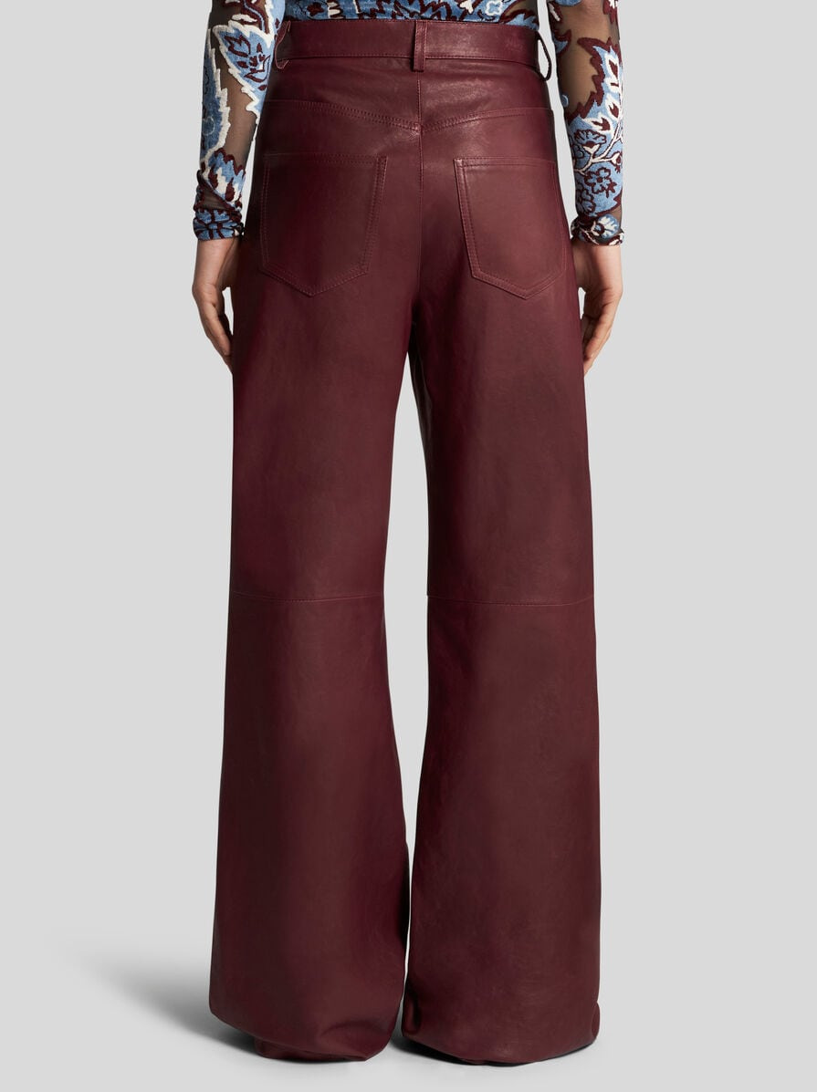 NAPPA LEATHER BAGGY TROUSERS - 5