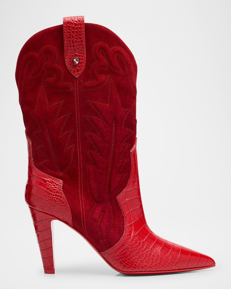 Santia Suede Red Sole Booties 1