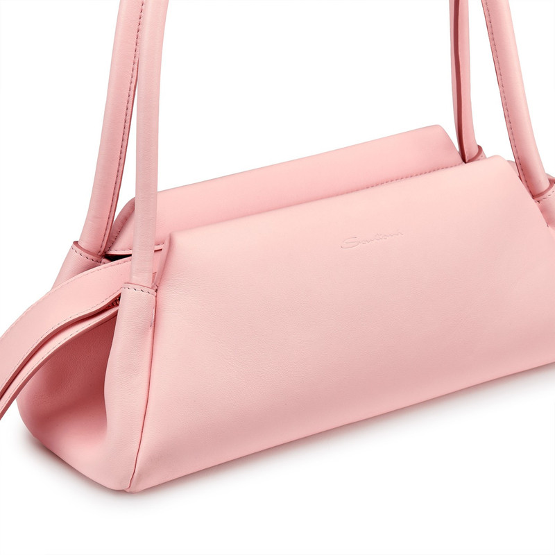 Pink leather shoulder bag 4