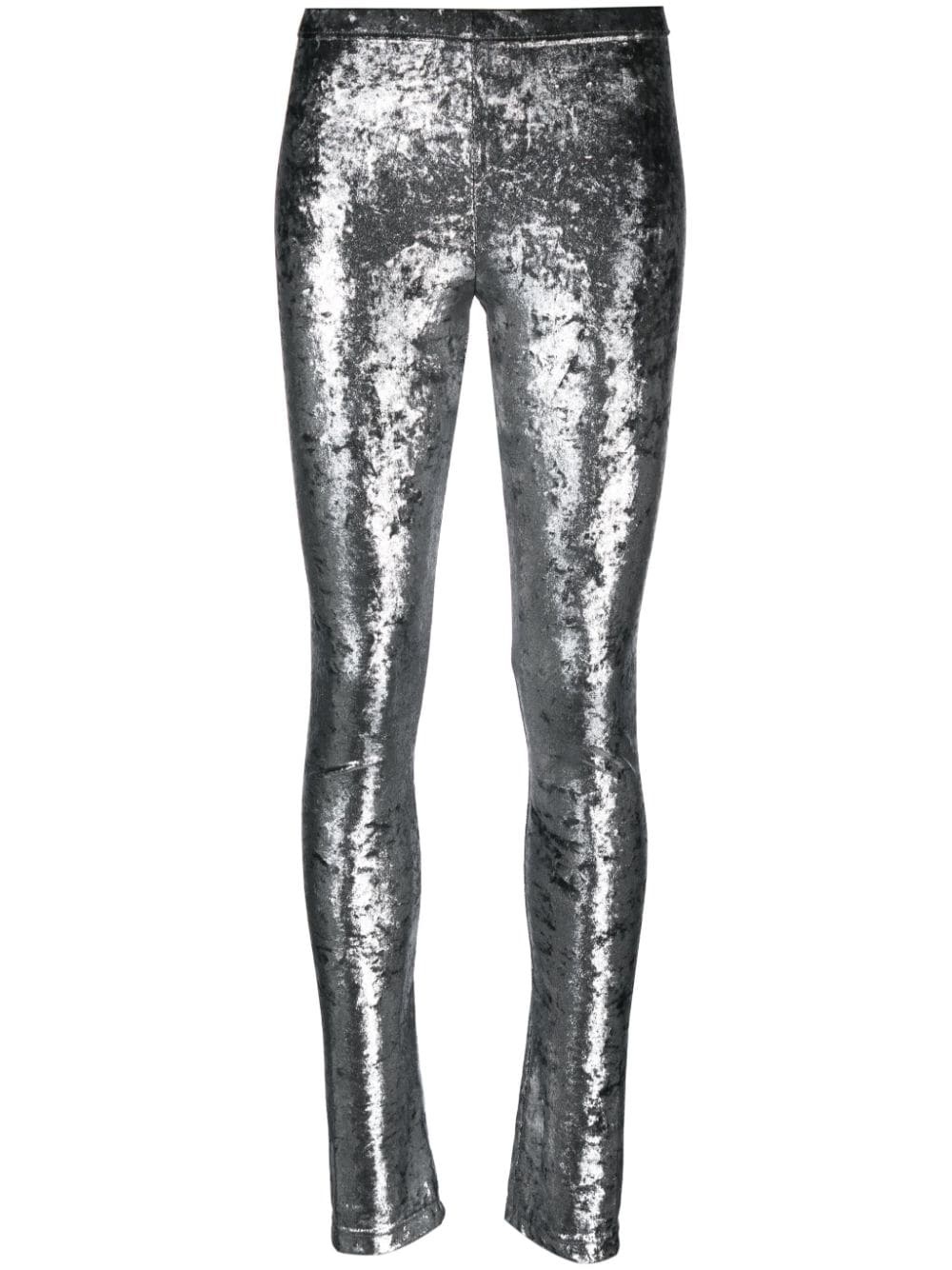 metallic-effect high-waist leggings - 1