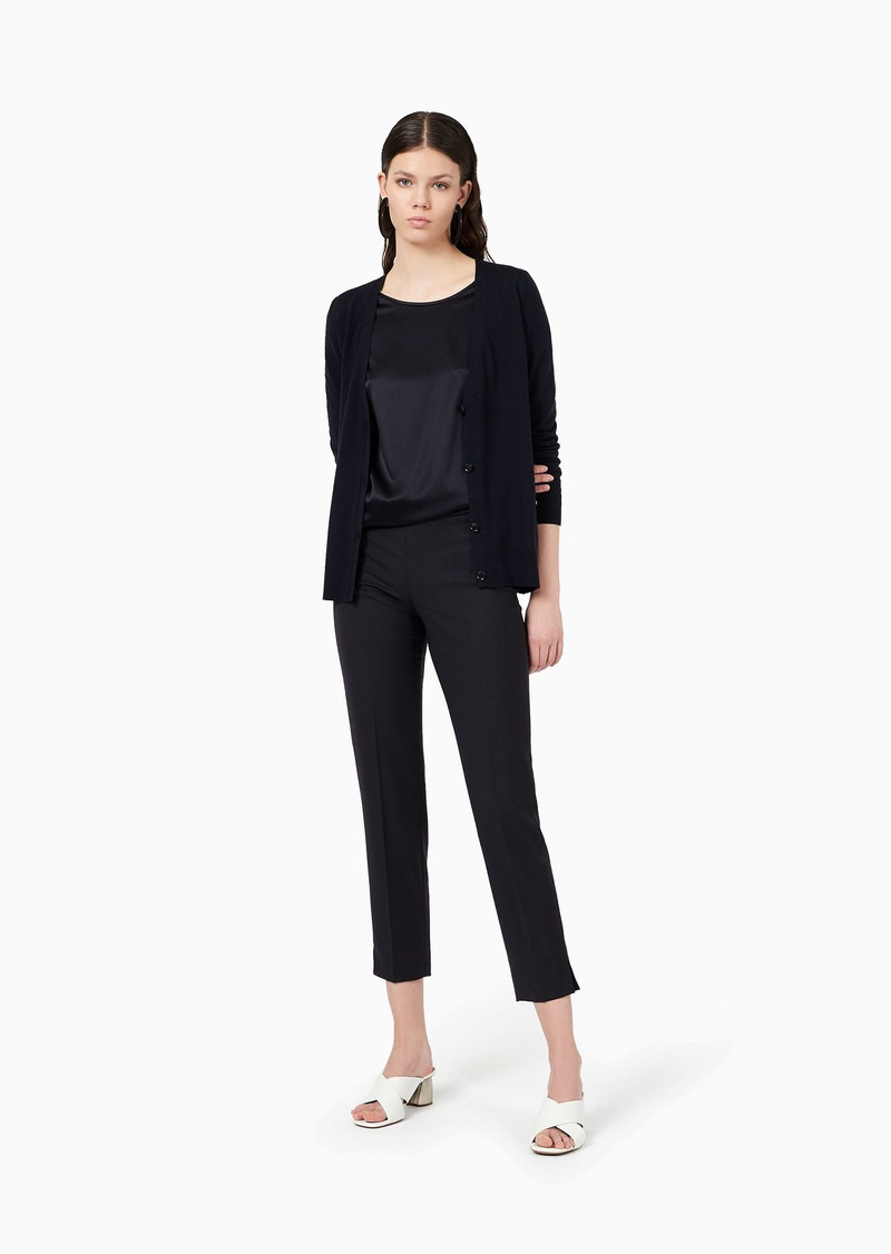 Plain knit pure virgin wool cardigan 4