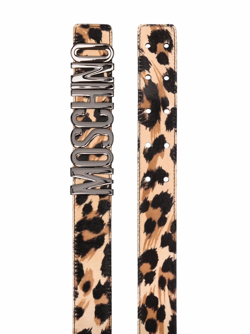 leopard-print logo-lettered belt - 2