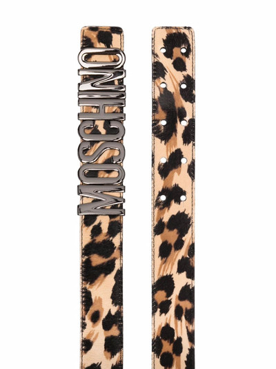 Moschino leopard-print logo-lettered belt outlook