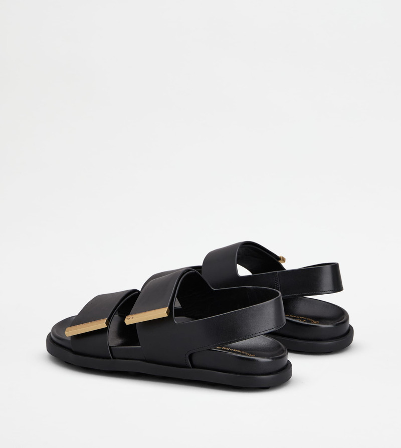 Tod's SANDALS IN LEATHER - BLACK outlook